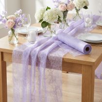 gjenstander Deco bordløper i fleece Sizoweb lys lilla 30cm 25m
