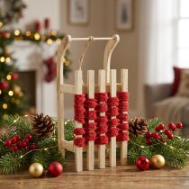 gjenstander Dekorativ slede juleslede i tre L30×B14,5×H9,5cm