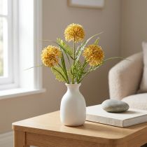 gjenstander Kunstige blomster Gul Allium dekorasjon Prydløk 34cm 3 stk i haug