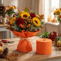 gjenstander Blomstercrepe oransje B10cm gramvekt 128g/kvm L250cm 2stk