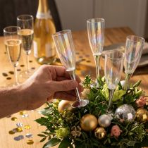 gjenstander Nyttårsaften dekorasjon champagne glassplugg sølv 7,5 cm L 27 cm 12 stk