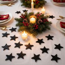 gjenstander Strødekor sorte stjerner Juletre Ø4cm 72 stk