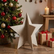 gjenstander Filt dekorativ stjerne til plass juledekorasjon filt beige H62cm