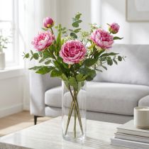 gjenstander Peoner Langstilte kunstige blomster Rosa 70cm 3stk