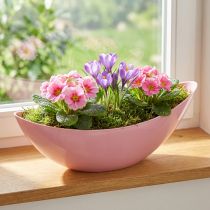 gjenstander Plantebåt plast blomsterskål rosa 28×9×9cm 3stk