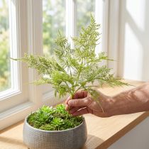 gjenstander Kunstig bregne kunstplante i grønn flokket L45cm