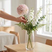 gjenstander Allium med rosa blomster kunstløk Ø18cm L90cm