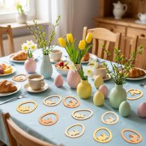 gjenstander Kanin i egg Påskepynt til håndarbeid Spreddekorasjon Tre 4cm 72 Stk