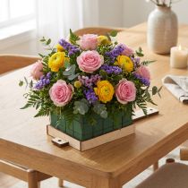 gjenstander Blomsterskum mursteinsbase i tre Florette Eco 12×10 cm