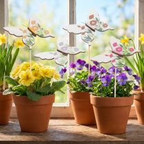 gjenstander Sommerfuglstaker, ideelle som blikkfang i hagen eller blomsterpotten, 29 cm, 12 stk.