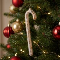 gjenstander Glasspynt i sukkerrør, nostalgisk juletrepynt, 22 cm