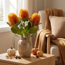 gjenstander Kunstige blomster, Banksia, Proteaceae Oransje L58cm H6cm 3 stk