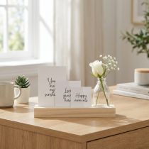 gjenstander Kortholder tre Fotoholder tre minivase 25×7,5×12cm