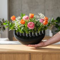 gjenstander Vase Keramikk Skip Bord Dekorasjon Svart Abstrakt Moderne H15cm