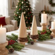 gjenstander Juletre tre naturlig bordpynt Jul H18cm 2 stk