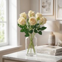 gjenstander Kunstige blomster rose krem Ø6cm L50cm 6stk