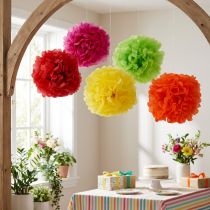 gjenstander Pomponpapir Ø30cm assortert 5stk