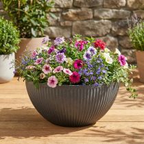 gjenstander Blomsterpotte i plast antrasitt Ø40cm H18,5cm
