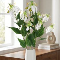 gjenstander Kunstlilje, blomsterdekorasjon, kunstig plante, silkeblomst hvit L82cm 3stk