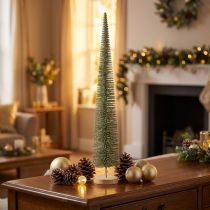 gjenstander Kunstig juletre med trebase til julepynt, 80 cm