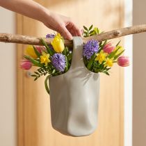 gjenstander Dekorativ vase Keramikkveske Shopper Grå 19×4,5×33cm