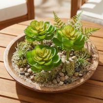gjenstander Echeveria kunstige sukkulenter Grønn Ø7cm 6 stk