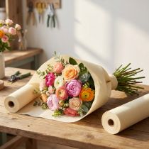 gjenstander Blomstercrepe champagnekrem B10cm L250cm 2stk
