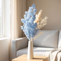 gjenstander Lyseblå fjær asparges dekorative tørkede blomster 55-70cm