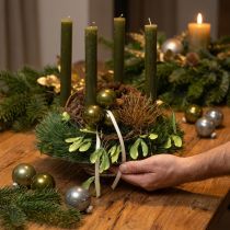gjenstander Julekuler i glass, blanke, i oliven og sølvgrått, 5 cm, 24 stk.