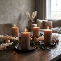 gjenstander Moderne kuppellys, sett med 4 i kobberbrunt metallic, Ø70x100mm - Elegante, ensfargede lys for stilig dekorasjon