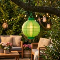 gjenstander Lampion LED med solcelle 20cm grønn