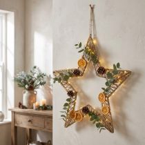gjenstander Boho stil, dekorativ ring jul, dekorativ ringstjerne B40cm