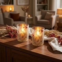 gjenstander Elegant lysestake med blomstermotiv for harmonisk romdesign, 12,5 cm, 2 stk.
