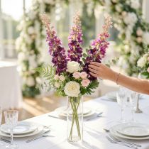 gjenstander Dekorativ ridderspore som kunstig blomst for stilige blomsterdekorasjoner, 79 cm, 3 stk.