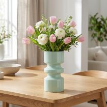 gjenstander Blomstervase Metall i Mintgrønn Emalje Ø9cm H17,5cm