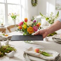 gjenstander Naturskiferplate rektangulært steinbrett sort 30×12,5cm 4 stk