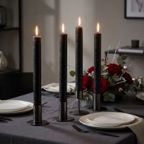 gjenstander Sorte lys ensfargede pinnelys 34x300mm 4 stk