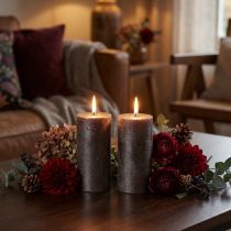 gjenstander Premium kuppellyssett med 2, kobbermetallisk utseende, Ø85 mm, H120 mm - Elegant borddekorasjonslys