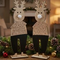 gjenstander Reinsdyrtre dekorativ figur standee jul 12×6,5cm H45cm 2stk
