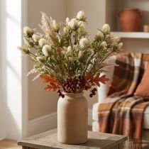gjenstander Tistel kunstig deco grenkrem 10 blomsterhoder 68cm 3stk