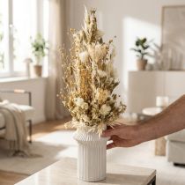 gjenstander Tørkede blomster hvitt gull dekorative hatteblomster Phalaris 30cm 200g
