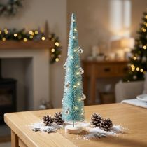 gjenstander Kunstig juletre, smalt, med trebase, 40 cm
