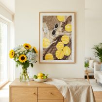 gjenstander Veggdekorasjon «Søt sitrontid» - Sommerbilde med limonade og stråhatt, 40x60cm i treramme