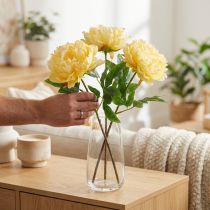 gjenstander Kunstig peon med stor blomst for tidløs blomsterdesign, 60 cm, 3 stk.