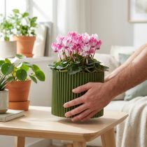 gjenstander Blomsterpotte av papir, mørkegrønn, Ø19 cm, H14 cm, 3 stk.