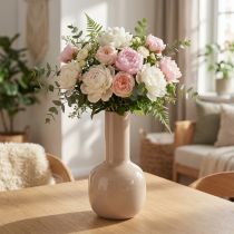 gjenstander Dekorativ vase metall i brun cappuccino emalje H25,5cm