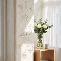 gjenstander Metall blomsterdekorasjonsgirlander, tråd til blomsterkrans, sommerdekorasjon, veggdekorasjon, gull, 110 cm