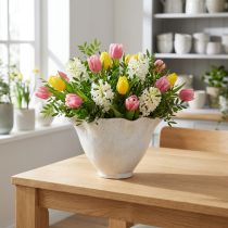 gjenstander Urtepotte keramisk plantekasse blomsterbeger plantepotte hvit Ø19cm
