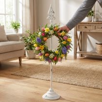 gjenstander Kransholder hvit shabby chic kransstativ 1 krok H76cm