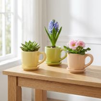 gjenstander Kaffekopp, dekorativ borddekorasjon for et stilig romdesign med planter, 11 cm, 3 stk.